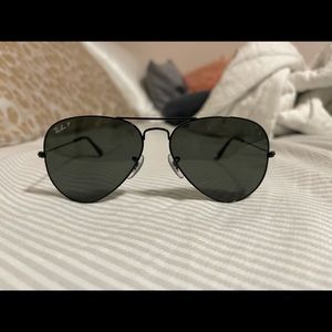 WORN ONCE!!! Like new black raybans